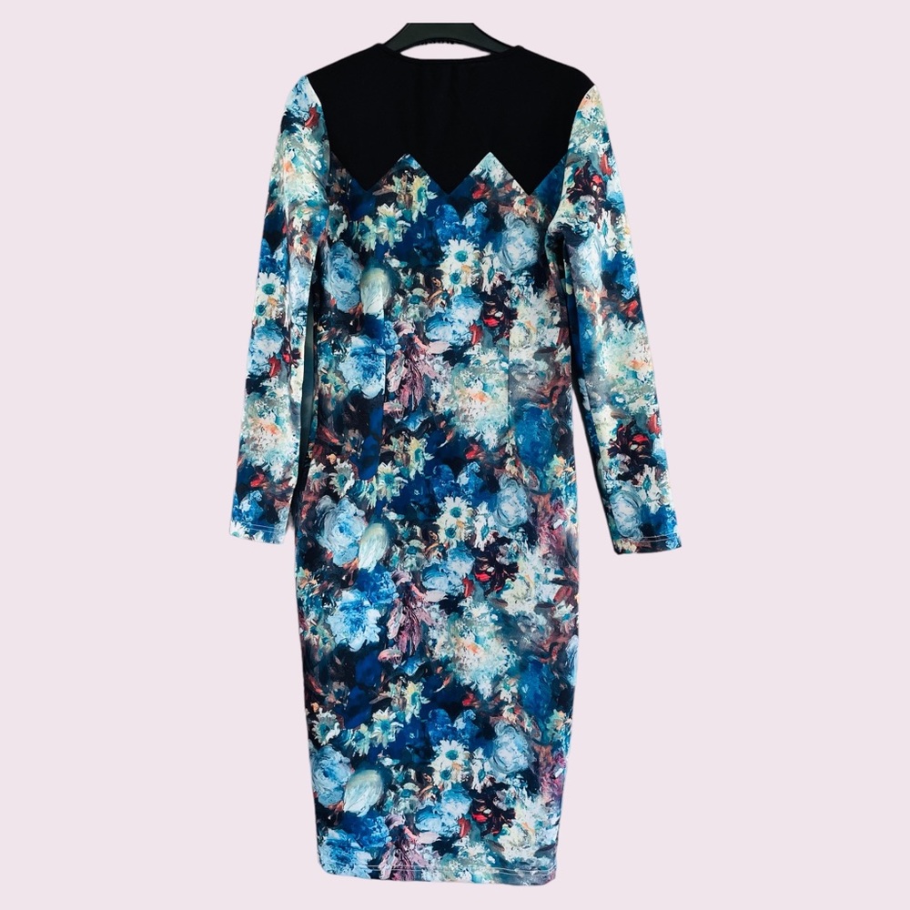 POPPY LUX Size 14 Dress Pin up Long Sleeve Bodycon NEW - Picture 5 of 5